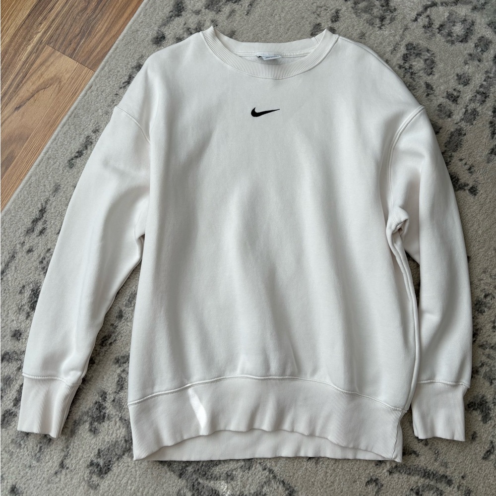 Nike White Opal phoenix fleece oversized crewneck